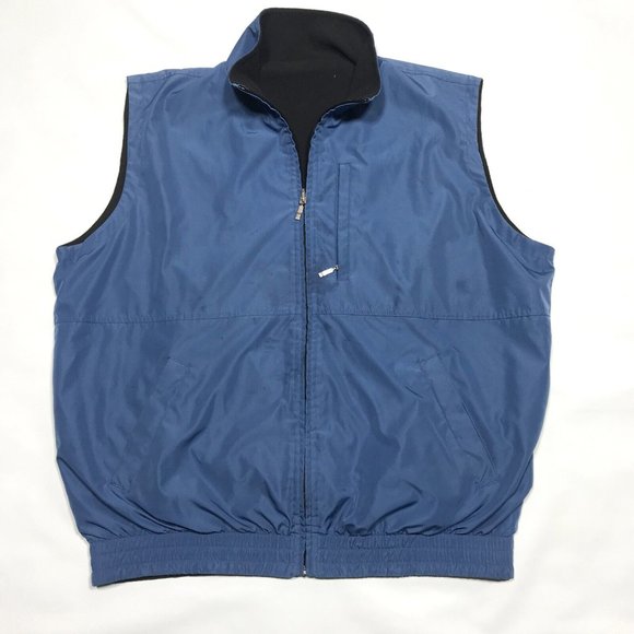 Bollé Storm Blue Black Reversible Golf Full Zip Vest Wind Water Resistant Mens L - Picture 1 of 6